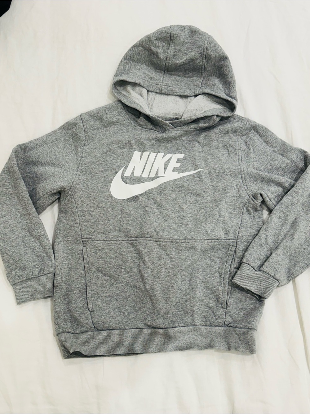 Nike Kids' Grey Logo Pullover Hoodie